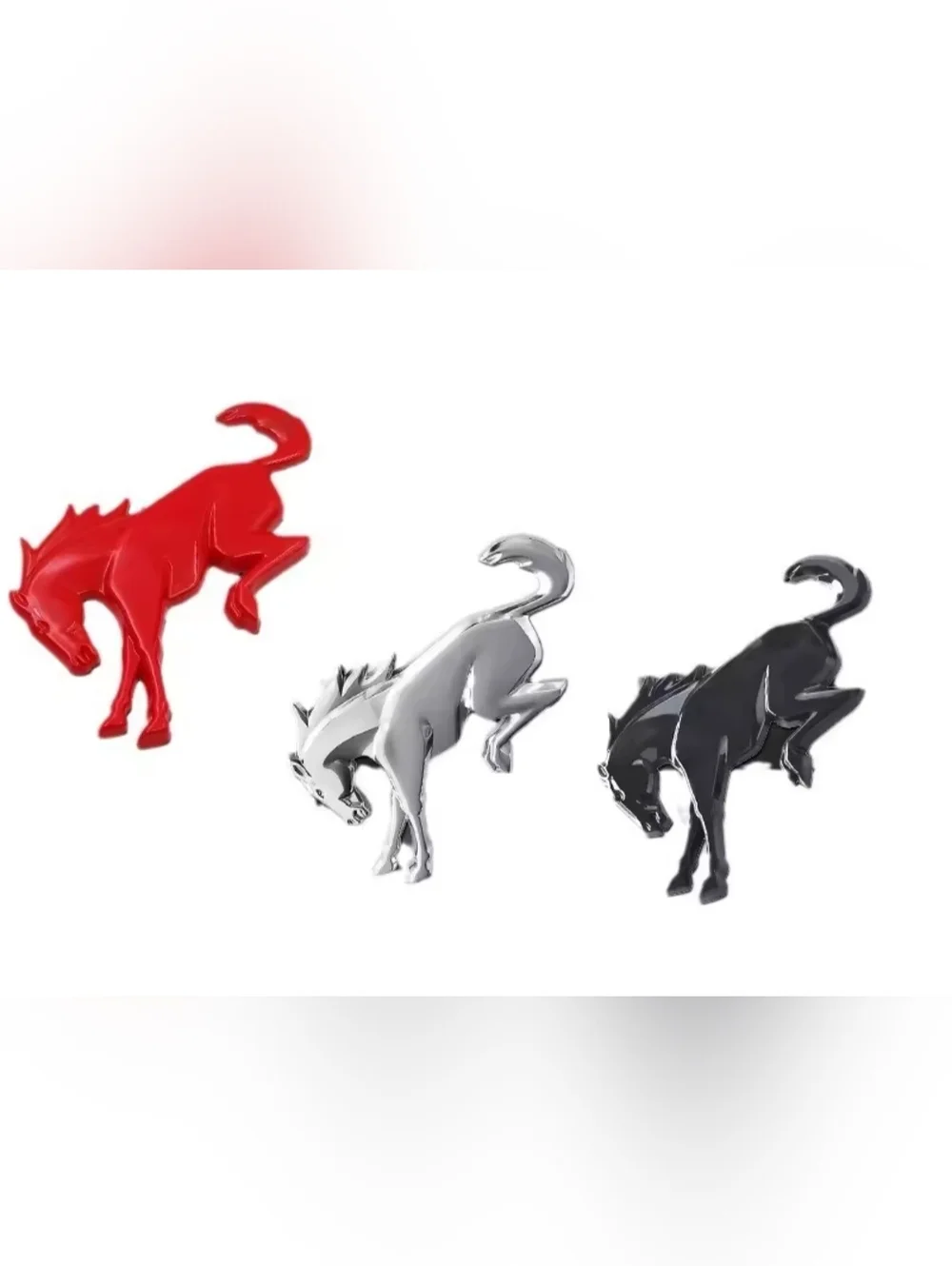 3D Metal Bronco Bucking Horse Badge Emblem  Adhesive Back Choose Color
